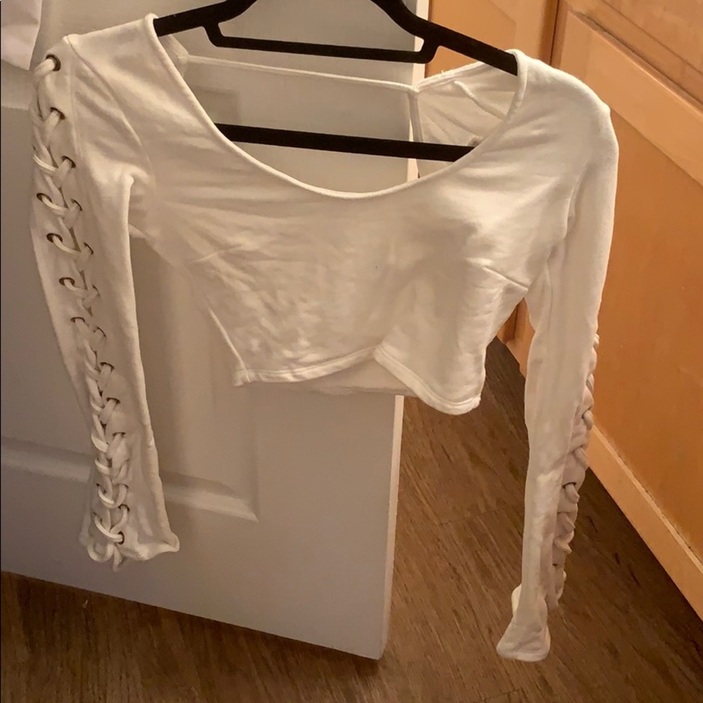 White cropped long sleeve